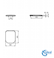 MEDIDAS TAPA WC TONIC II IDEAL STANDARD